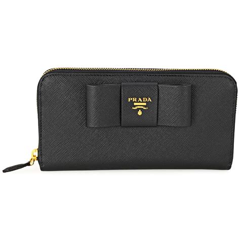 Prada Fiocco Saffiano Leather Continental Wallet 